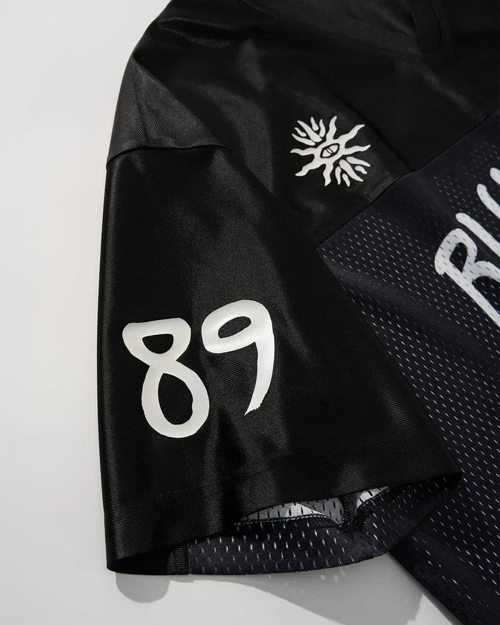 V-Neck Mesh Patchwork Jersey Tee | Inflation Streetwear