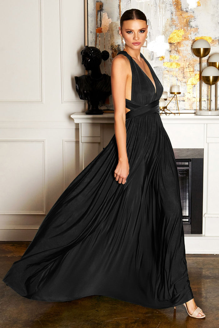 Versatile Neckline A-Line Gown By Amoris CV01P - Women Evening Formal Gown - Special Occasion