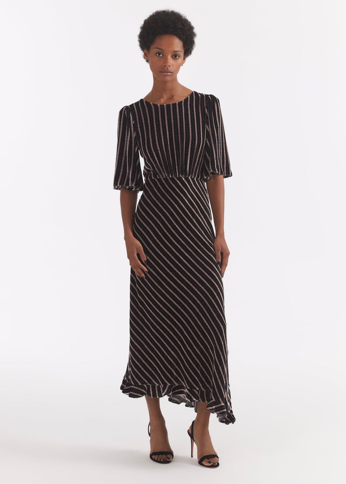 Vida Velvet Dress (Pothos Noir)