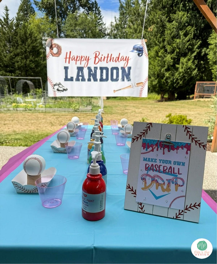 Vintage Baseball Birthday Banner