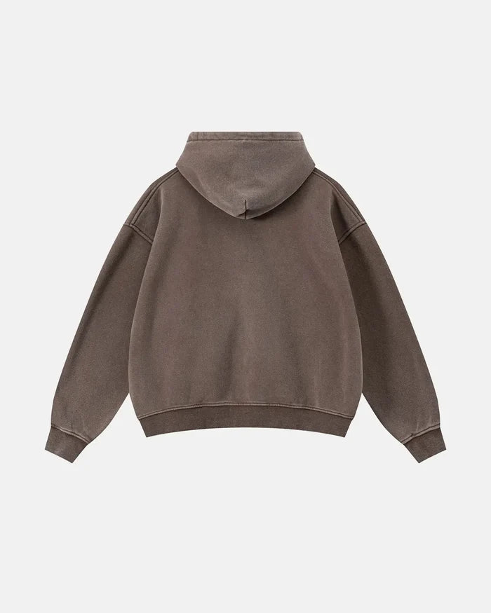 Vintage Washed Fleece Boxy Zip Hoodie | Inflation Streetwear