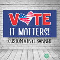 Vote Banner with American Flag Design