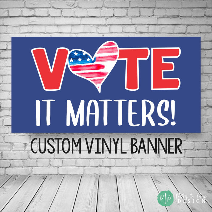 Vote Banner with American Flag Design