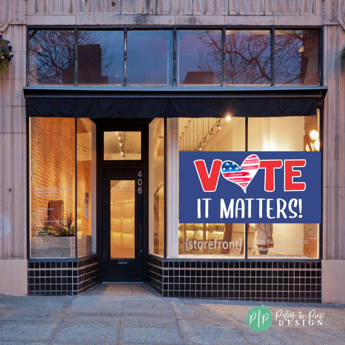 Vote Banner with American Flag Design