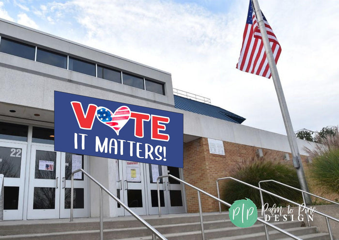 Vote Banner with American Flag Design