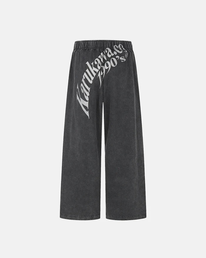Washed Graphic Wide-Leg Sweatpants | Inflation Streetwear