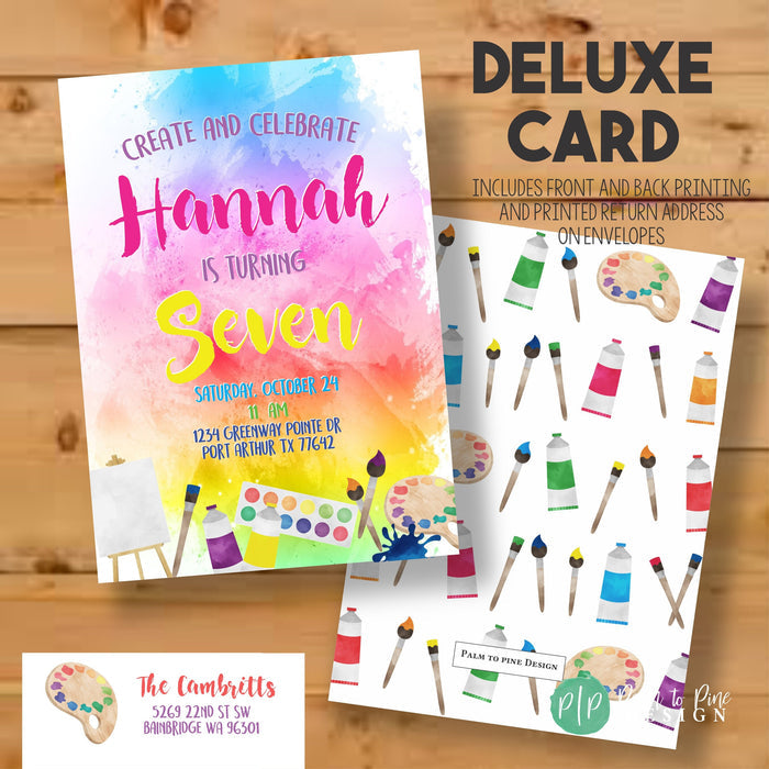 Watercolor Paint Party Invitation