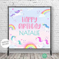 Watercolor Unicorn Birthday Backdrop