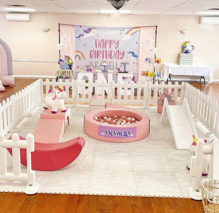 Watercolor Unicorn Birthday Backdrop