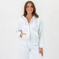 Crop Zip Hoodie Sweatshirt | Weekender | Heather White Gray