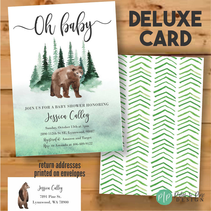 Welcome Baby Bear Shower Invites