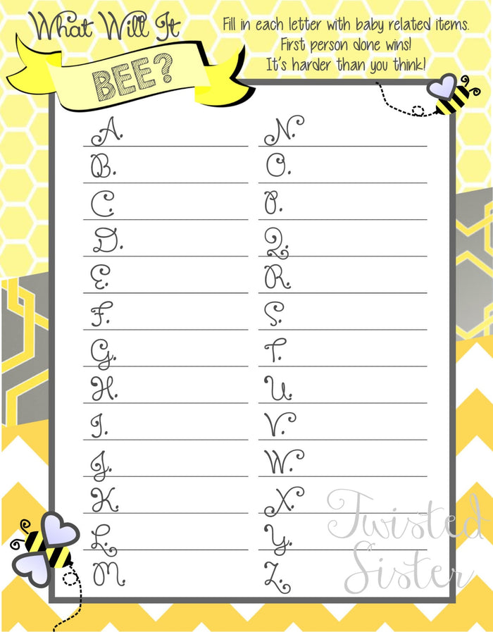 What Will it Bee Baby Shower Games