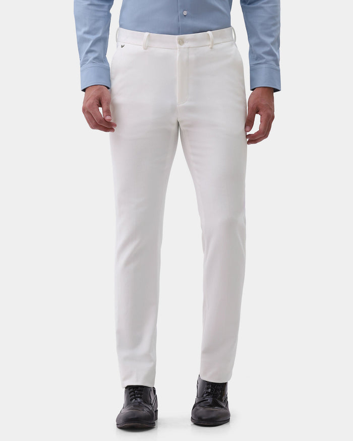 White Textured Trouser - Jona