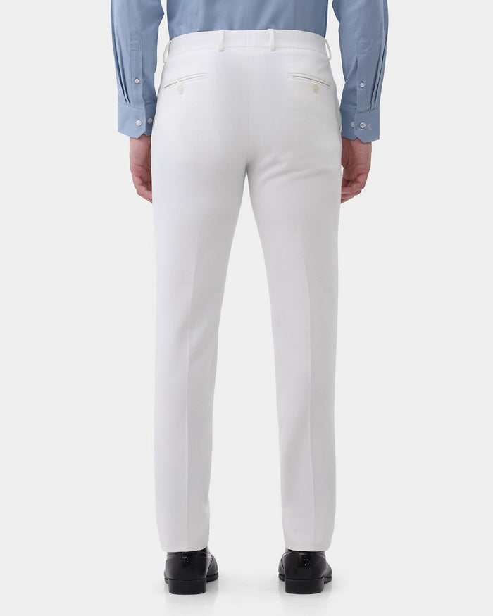 White Textured Trouser - Jona