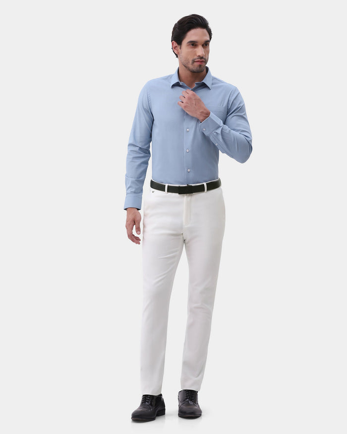 White Textured Trouser - Jona