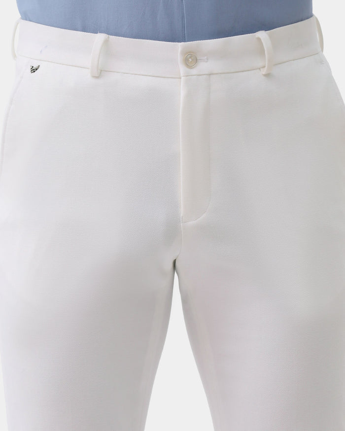 White Textured Trouser - Jona