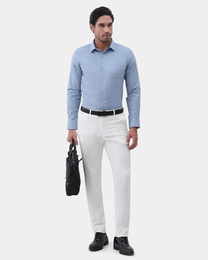 White Textured Trouser - Jona