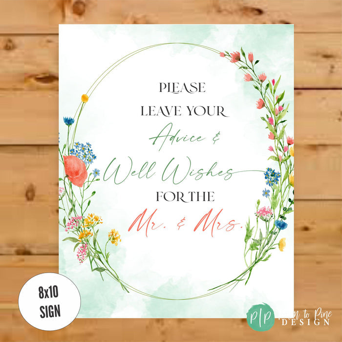 Wildflower Bridal Shower Advice Cards