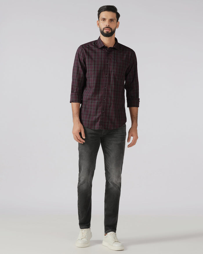 Wine Check Shirt - Bimer