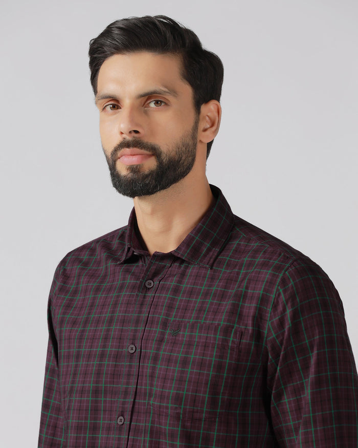 Wine Check Shirt - Bimer