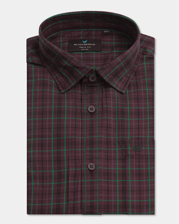 Wine Check Shirt - Bimer