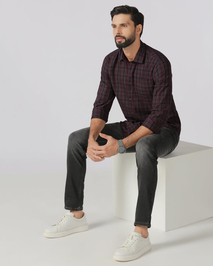 Wine Check Shirt - Bimer