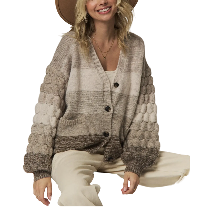 Women's Bubble Sleeve Cardigan