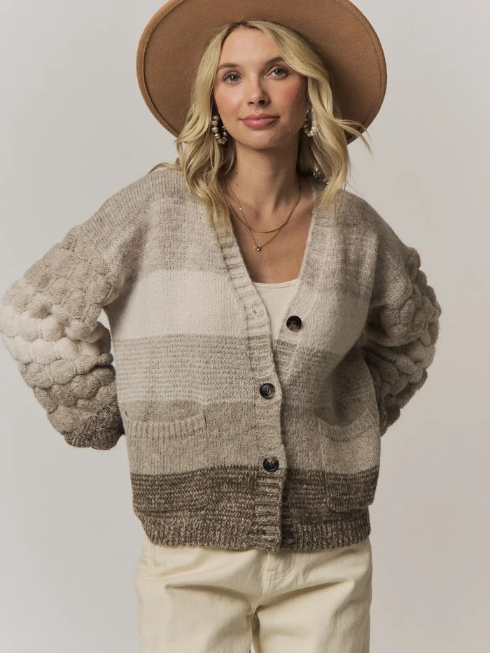 Women's Bubble Sleeve Cardigan