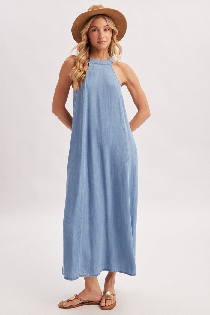 Women's Denim Maxi Dress
