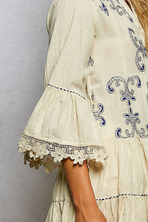 Women's Embroidered Mini Dress