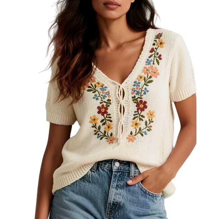 Women's Floral Embroidered Sweater