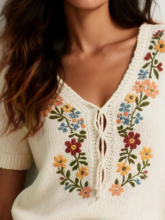 Women's Floral Embroidered Sweater