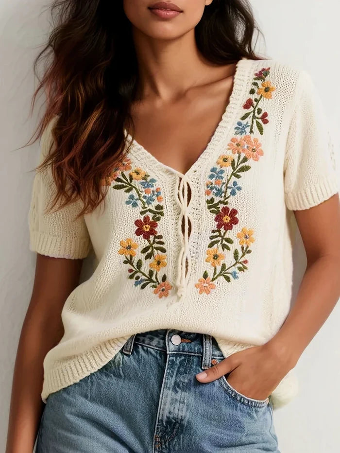 Women's Floral Embroidered Sweater