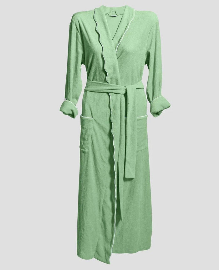 Women's Long Scallop Lightweight Robe | Basil