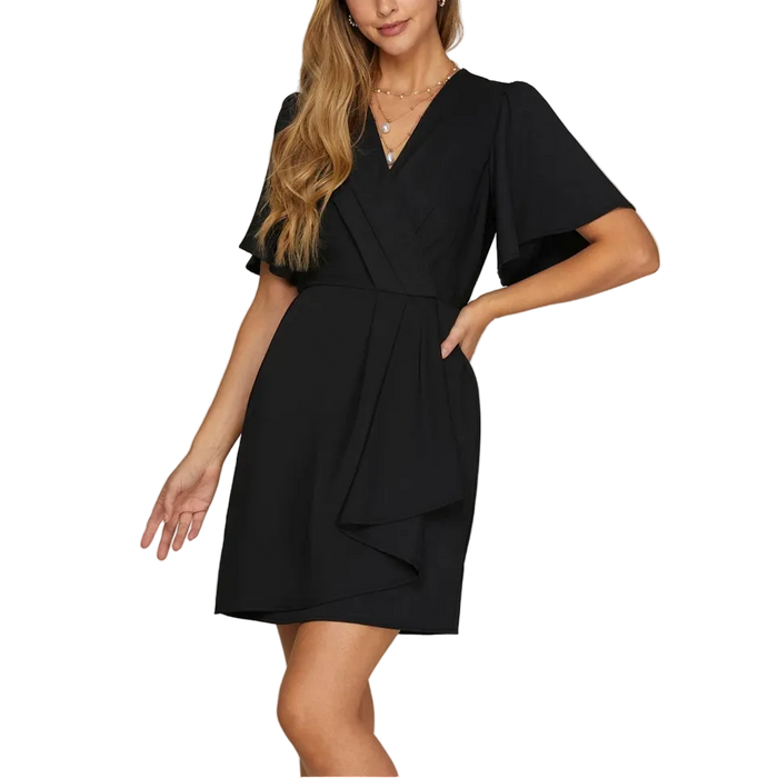 Women's Pleated Wrap Dress