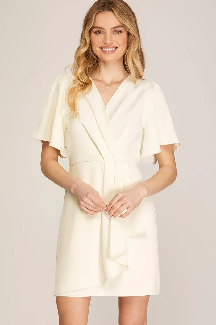 Women's Pleated Wrap Dress