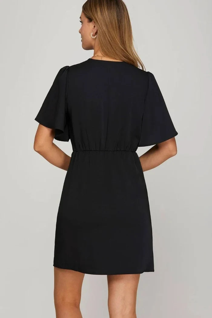 Women's Pleated Wrap Dress