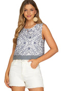 Women's Sleeveless Woven Top