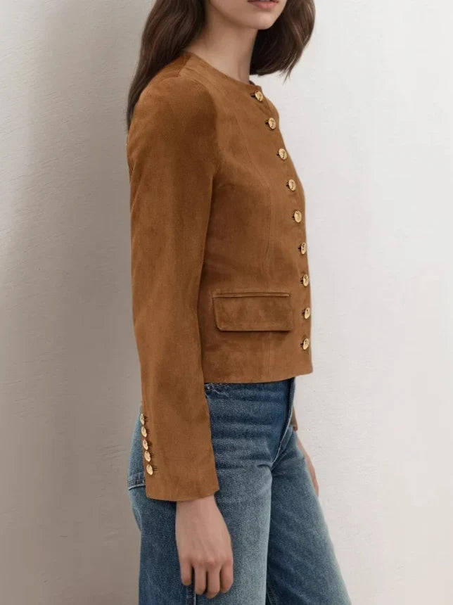Women's Suede Crop Coat