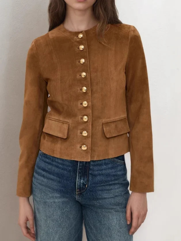 Women's Suede Crop Coat