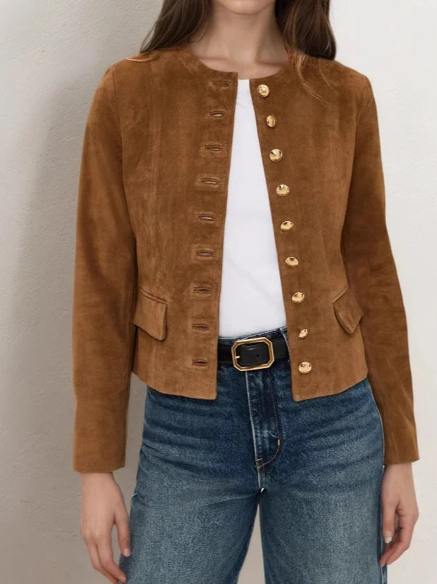 Women's Suede Crop Coat