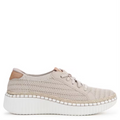Beige sneaker with white sole on a white background